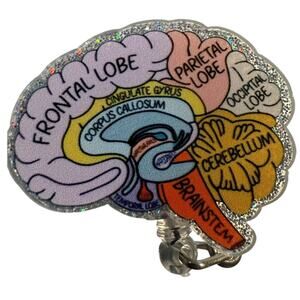 Anatomical Brain Retractable ID Badge Reel, Neurologist, Nurse, Neurology, NWT